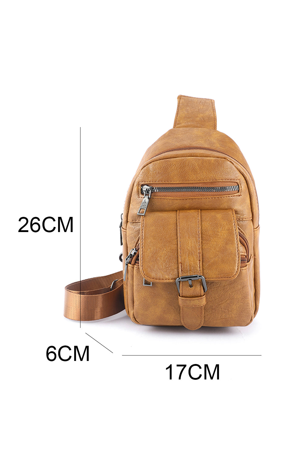 Khaki Multi Pocket Sling Bag