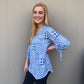 Blue and White Patch Pattern Tunic