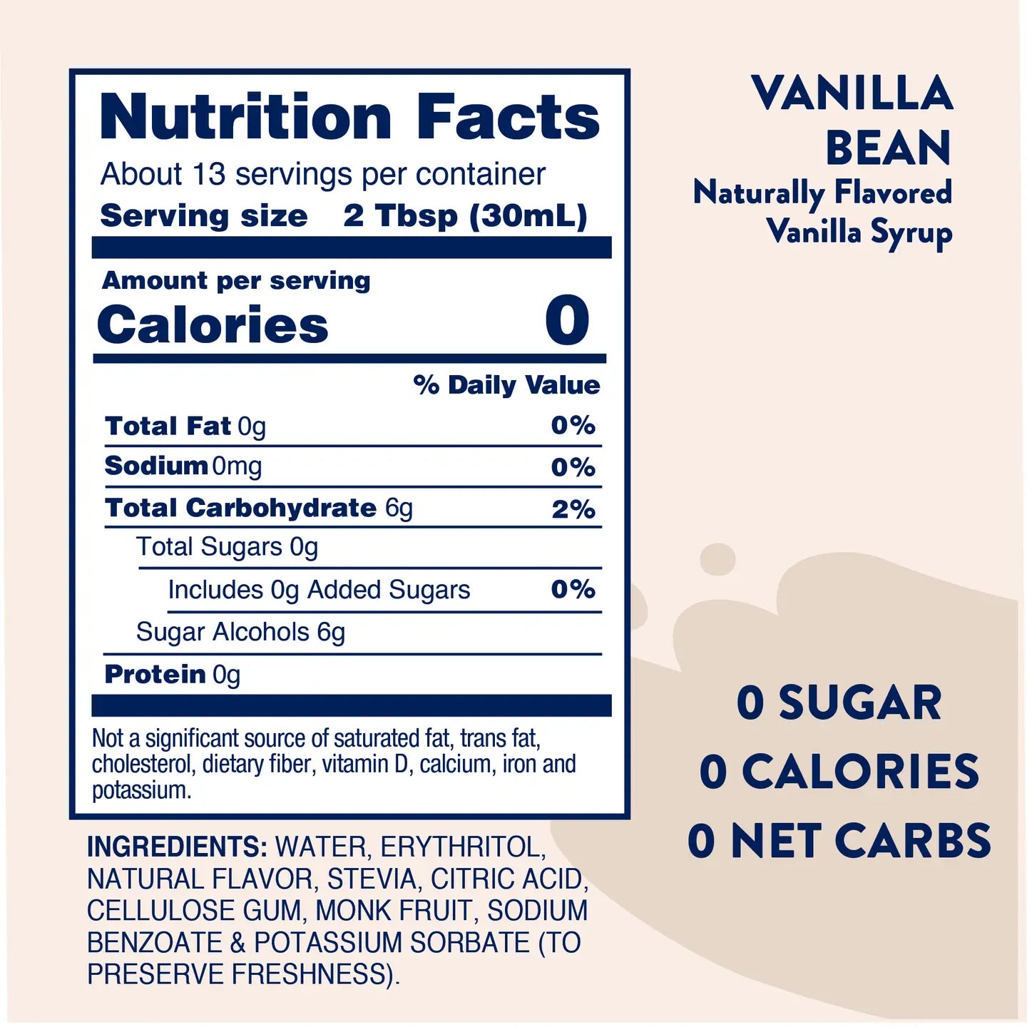 Naturally Sweetened Vanilla Bean Skinny Syrup - 375ml