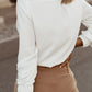 Button Down Crew Neck Blouse