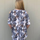 Animal Print Tunic w-Cut Out Sleeves and Rounded Neck