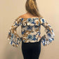 Off Shoulder Bell Sleeve Floral Top