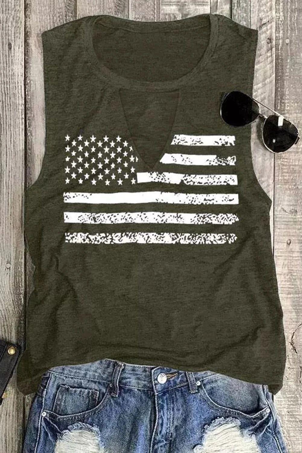 Cutout American Flag Tank