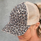 Brown Leopard Mesh Ponytail Hat