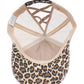 Brown Leopard Mesh Ponytail Hat