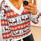 Christmas Print V-Neck Sweater