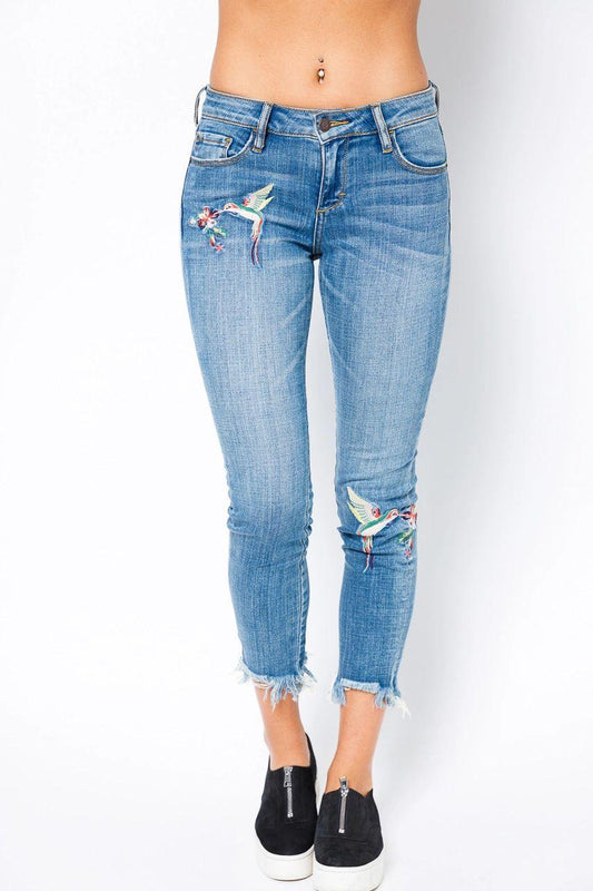 Embordered Denim Jeans