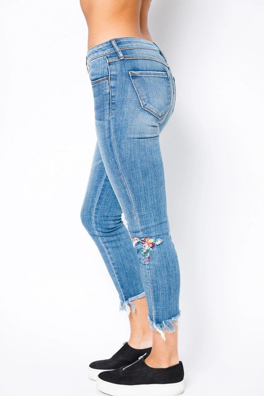 Embordered Denim Jeans