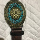 Vintage Style Belt with Inlay Buckle