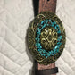 Vintage Style Belt with Inlay Buckle