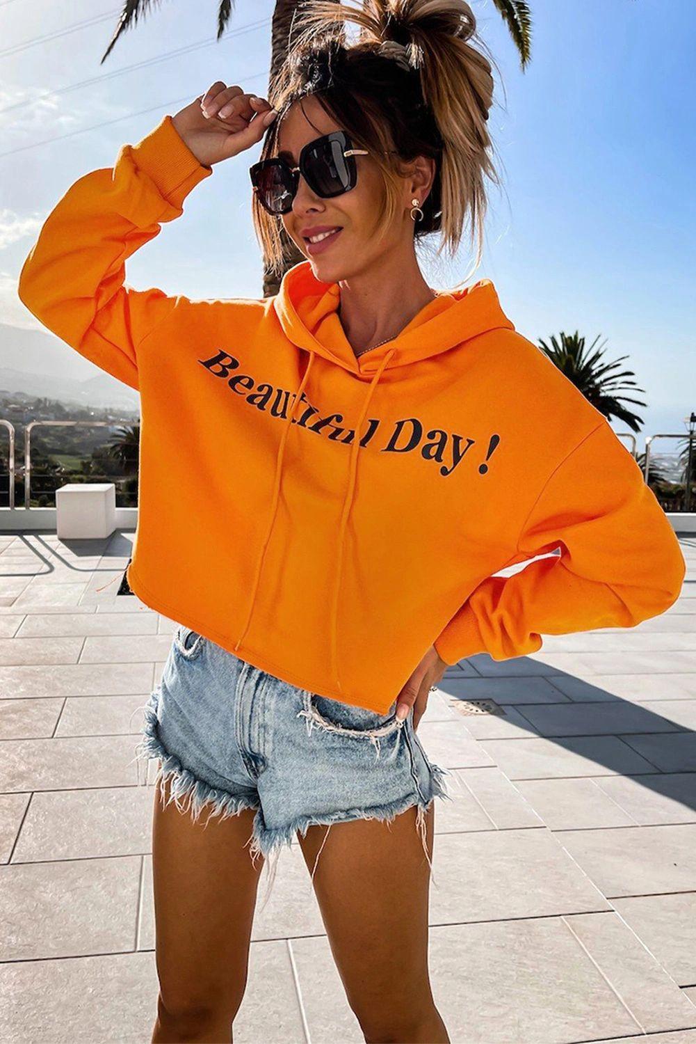 Beautiful Day Hoodie in Orange