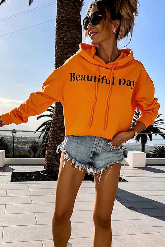 Beautiful Day Hoodie in Orange