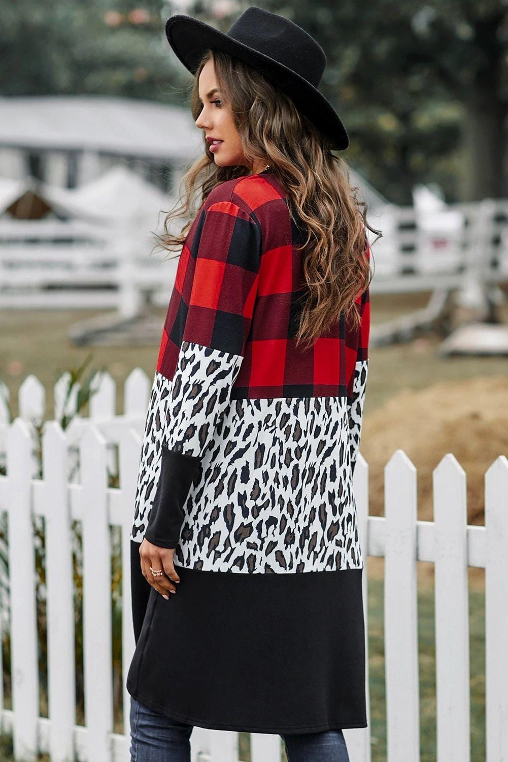 Buffalo Red Plaid and Leopard Cardigan