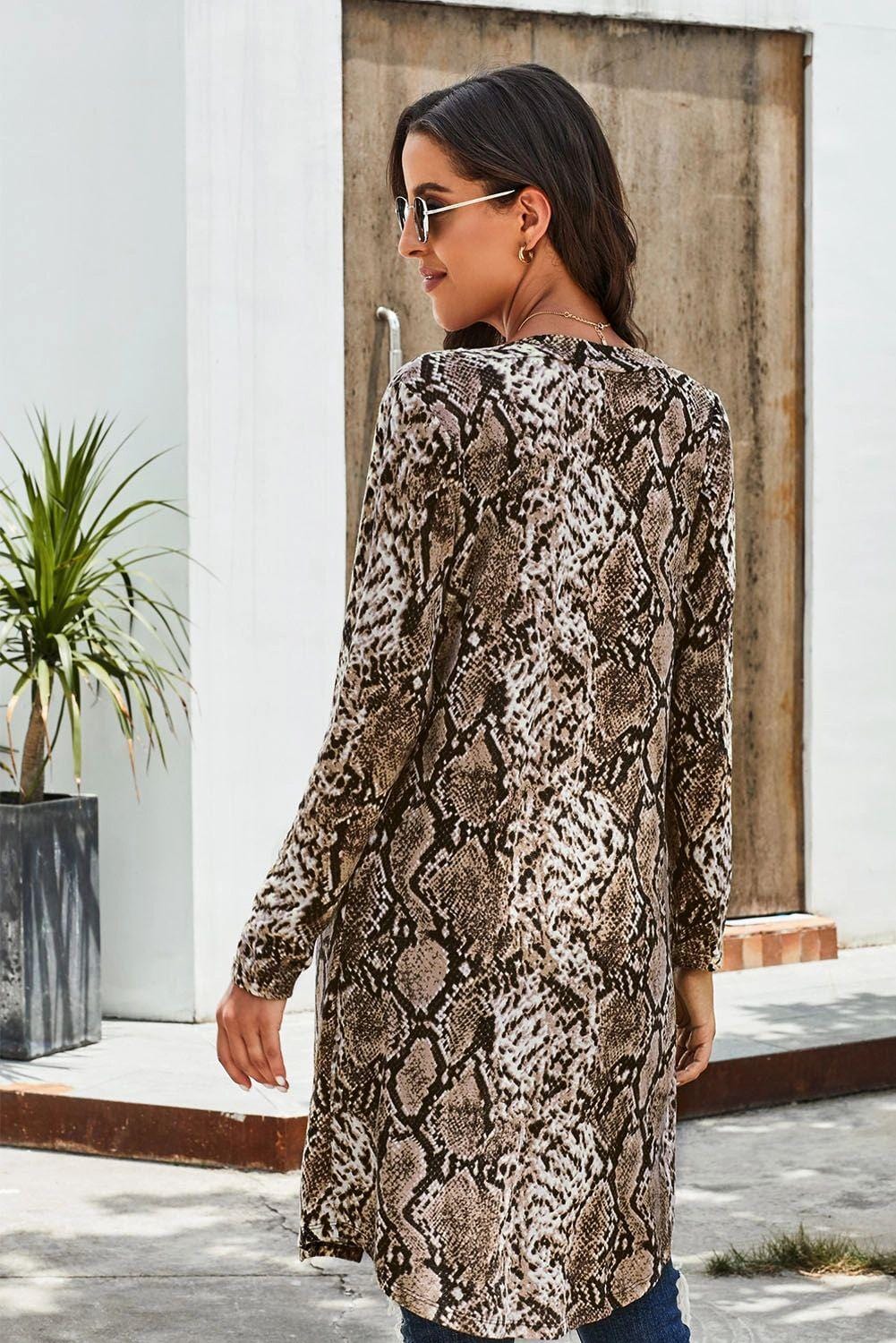 Snake Print Long Cardigan