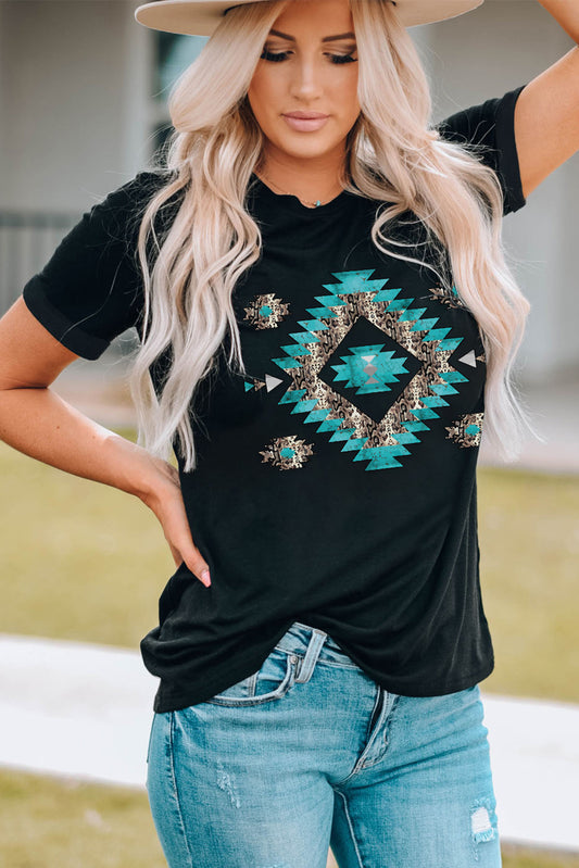 Black Western Aztec T-Shirt