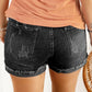 Black Distressed Denim Shorts