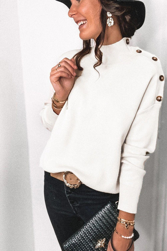 Button Sleeve Sweater