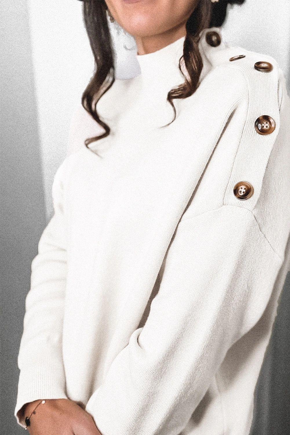 Button Sleeve Sweater