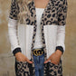 Leopard Block Cardigan with Pockets