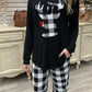 Plaid Reindeer Pajama Set