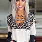 Leopard Block Linked Neck Top