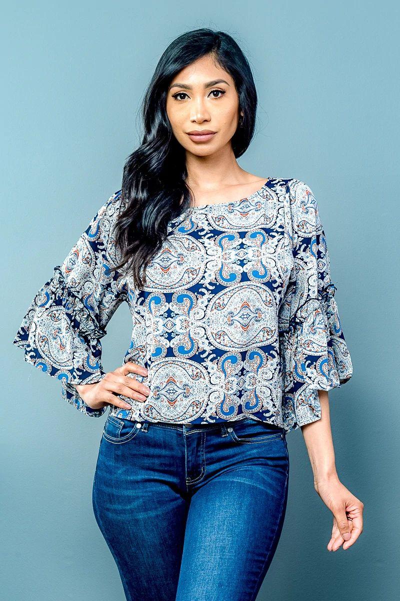 Paisley Print Top