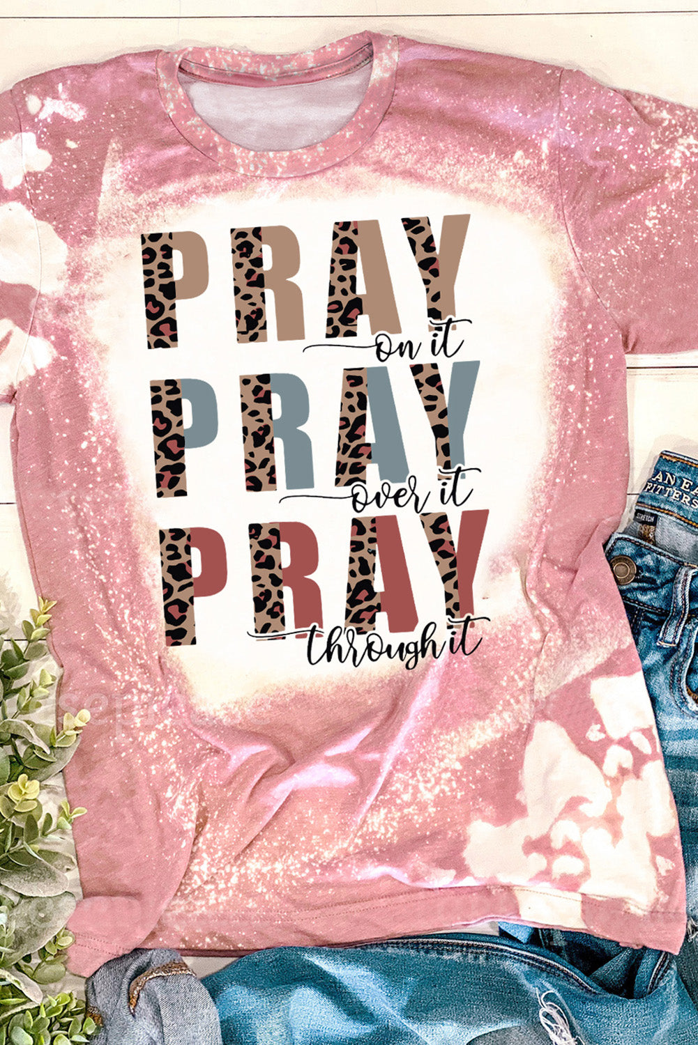 Pink Tie-Dye Pray T-Shirt