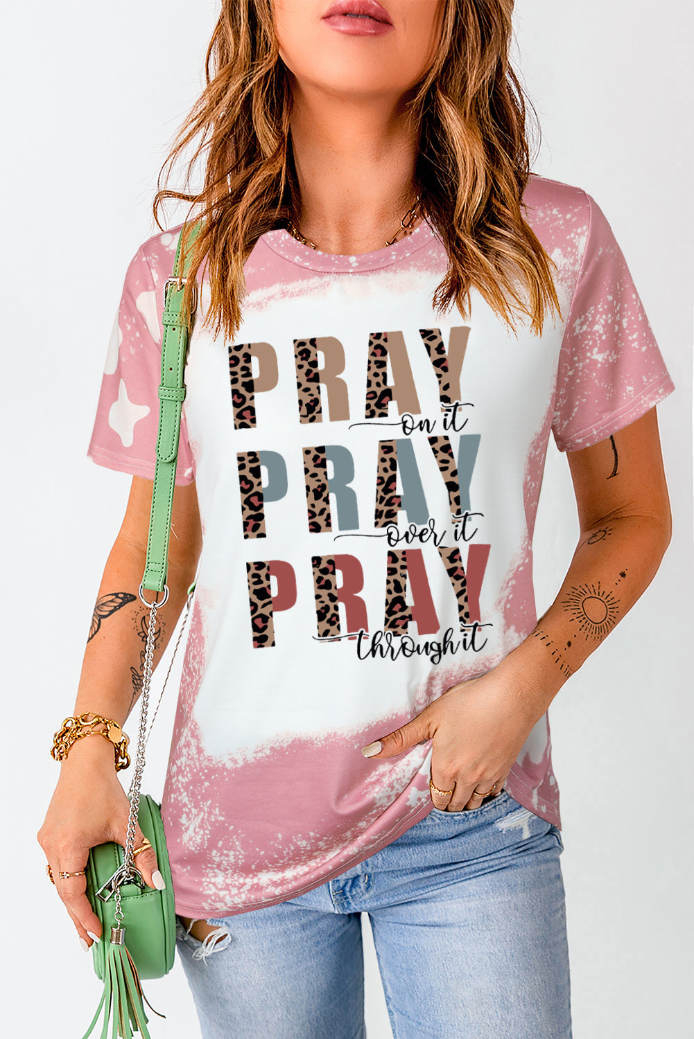 Pink Tie-Dye Pray T-Shirt