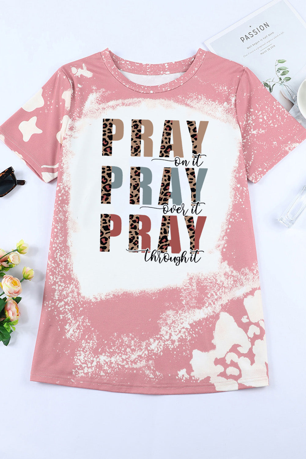 Pink Tie-Dye Pray T-Shirt