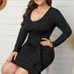 V-Neck Long Sleeve Dress