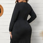 V-Neck Long Sleeve Dress