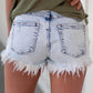 Acid Washed Distressed Jean Shorts