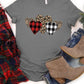 Valentine's Day Heart Shape Print Gray Tee