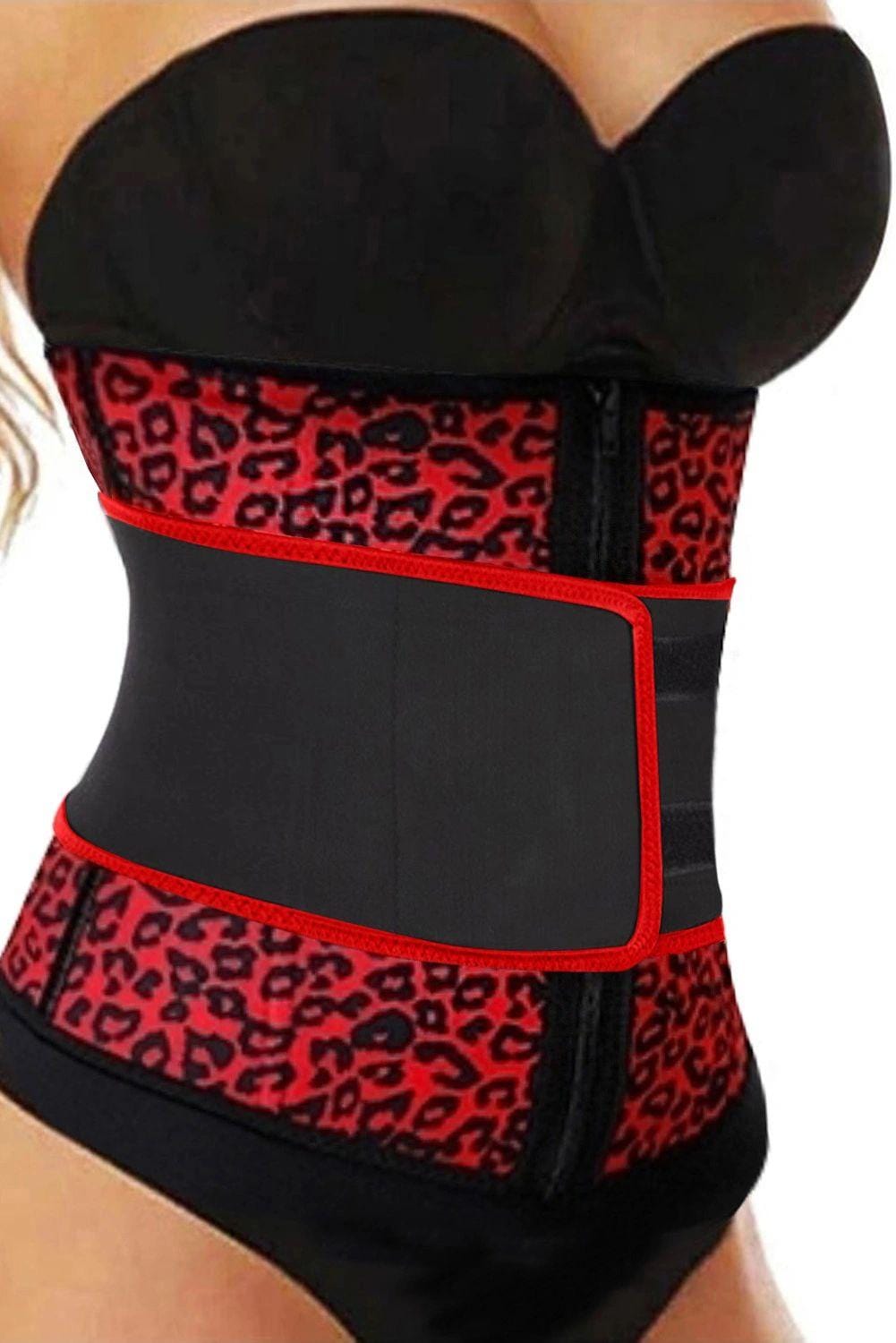 Red Neoprene Leopard Waist Cincher