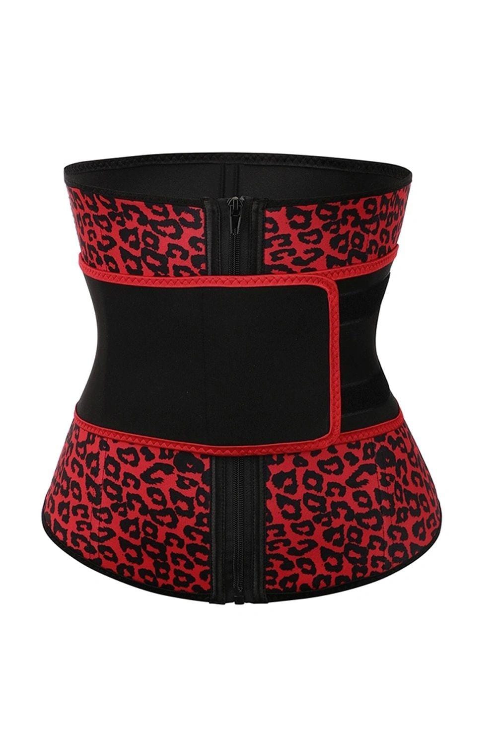 Red Neoprene Leopard Waist Cincher